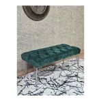 Krom Tel Ayaklı 90 Cm Puf Bench - Puf - Bench - Kasalı Oturak - Oturak - Yatak Ucu Puf Yeşil Renk 90 X 40 Boyut/Ebat