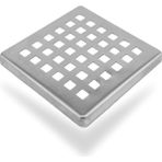 Krom Yer Süzgeci Kare Gider Kapağı 10CMX10CM Paslanmaz Çelik Banyo Duş Yer Sifonu Izgaralı Kapak - 10 x 10 cm - Gri