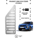 KromGaraj Peugeot 2008 2014 Üzeri Ayak Dinlendirme Pedalı Krom Ayak Dayama Pedalı - Gri