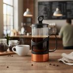 Krommet French Press Bakır Desen 350 ml - Şeffaf