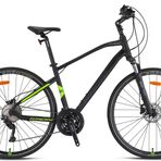 Kron TX 500 28 Jant Hidrolik Disk Fren 30 Vites "DEORE" 20 CM KADRO Alüminyum Şehir Bisikleti MAT Siyah Füme/NEON SARI(GREENWAY BİSİKLET)