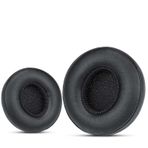 Krone Kalpasmos Beats Solo 2 ve 3 kablosuz/kablolu kulaklık ile uyumlu kulak yastığı, birinci sınıf protein deri hafızalı köpük, kitli, siyah