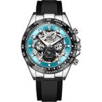 Kronen&söhne Skymarine Skeleton Mekanik Otomatik Erkek Kol Saati - Siyah - Turkuaz