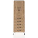 Kronos Dolap 2 Raflı 5 Çekmeceli 2 Kapaklı 60X59X182 Aytaşı-Çam - Krem