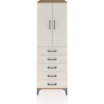 Kronos Dolap 2 Raflı 5 Çekmeceli 2 Kapaklı 60X59X182 Çam-Aytaşı - Atlas Çam