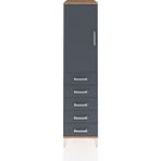Kronos Dolap 2 Raflı 5 Çekmeceli Tek Kapaklı 44X59X182 Çam-Antrasit - Atlas Çam