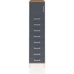 Kronos Dolap Tek Raflı 8 Çekmeceli Tek Kapaklı 44X59X182 Çam-Antrasit - Atlas Çam
