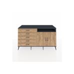 Kronos Konsol 2 Raflı 5 Çekmeceli 2 Kapaklı 176x59x99 Antrasit-Çam