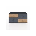 Kronos Konsol 3 Raflı 2 Çekmeceli 4 Kapaklı 176x59x99 Antrasit-Antrasit/Çam