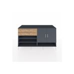 Kronos Konsol 4 Raflı 2 Çekmeceli 2 Kapaklı 176x59x99 Antrasit-Antrasit/Çam