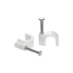 Kroşe Çelik Beton Çivili Kablo Tutucu Kablo Kroşesi No:2 100 Adet 5x6 Mm Beyaz