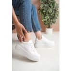 Krowaz Armour Beyaz Yüksek Tabanlı Kadın Günlük Sneaker, Yürüyüş Spor Ayakkabı