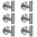 Kruodop Banyo için Havlu Kancaları, 6 Paket Duvara Monte Havluluk, Siyah Mat Duvar Bornoz Kancası, Mutfak, Yatak Odası, Otel, Havuz, Mont için Paslanmaz Çelik Ağır Hizmet Kapı Askısı Havlu Kancası -