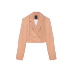 Kruvaze Crop Blazer Ceket Camel