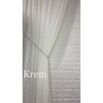 Kruvaze Perde Tül Fon Toplama Halat Kordon Braçol 300 Cm (1 Adet) Krem 300 cm