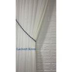 Kruvaze Perde Tül Fon Toplama Halat Kordon Braçol 300 Cm (1 Adet) Lacivert-Krem 300 cm