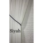 Kruvaze Perde Tül Fon Toplama Halat Kordon Braçol 300 Cm (1 Adet) Siyah 300 cm