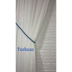Kruvaze Perde Tül Fon Toplama Halat Kordon Braçol 300 Cm (1 Adet) Turkuaz 300 cm