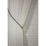 Kruvaze Perde Tül Fon Toplama Halat Kordon Braçol 300 Cm (1 Adet) Vizon-Kahverengi 300 cm