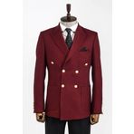 Kruvaze Slim Fit Bordo Erkek Ceket
