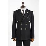 Kruvaze Slim Fit Siyah Erkek Ceket
