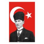 Kruvazör Atatürklü Saten Türk Bayrağı 100X150 cm - Standart - Bayrak - Tek Ebat