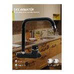 KS ARMATÜR KEVSER SU ARMATÜRLERİ SİYAH MERİÇ APLİKE BANYO BATARYASI