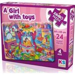 KS Games A Girl With Toys 24 Parça Dev Puzzle
