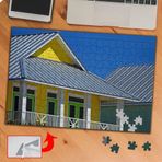 KS70326 Sarı Renkli Şirin Ev 240 Parça Puzzle Yapboz
