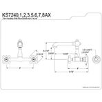 Ks7243ax 8-İnç Merkezi Duvara Monte Banyo Bataryası, Antik Pirinç