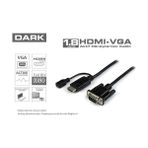 KSB Store Dark DK-HD-AHDMIXVGAL180 HDMI To VGA Aktif Dönüştürücü Kablo