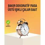 KSB Store Retro Tarz Bronz Dekoratif Masa Saati Metal Gövde Yüksek Sesli Alarm
