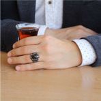 Ksr Moda Siyah Zirkon Taşlı 925 Ayar Gümüş Erkek Yüzük - 21