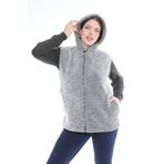 KSV Collection Büyük beden peluş yelek. Wellsoft kumaş sıcak tutan yelek. (Gri, 4XL)