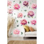 KT Decor Pembe Mor Şakayık Çiçekleri Premium Duvar Sticker Seti