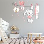 Kt Decoration Kız Çocuk Odası Sevimli Tavşan Duvar Dekorasyonu