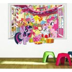 Kt Decoration My Little Pony Doğumgünü Partisi Bebek ve Kız Çocuk Odası Dekorasyonu 3D Pvc Duvar Sticker