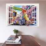 Kt Decoration Zootopia Zootropolis Hayvanlar Şehri Bebek ve Çocuk Odası Pvc Duvar Sticker - 50 x 70 cm - Renkli