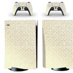 Kt Grup Beyaz Arkaplan Gold Kol Düğmeleri Playstation 5 Disk Edition Sticker Kaplama Seti