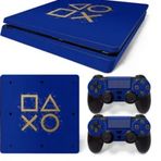 Kt Grup Decoration Mat Mavi Arkaplan ve Kol Düğmeleri Playstation 4 Slim Kasa Sticker Kaplama