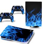 Kt Grup Mavi Alevler Playstation 5 Disk Edition Sticker Kaplama Seti