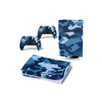 Kt Grup Mavi Kamuflaj Playstation 5 Disk Edition Sticker Kaplama Seti