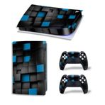 Kt Grup Mavi Siyah Küpler Playstation 5 Disk Edition Sticker Kaplama Seti