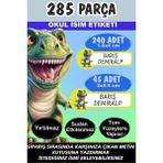 Kt Grup Okul Etiketi Dinozor Tema Kalem Defter - Kişiye Özel Isim Yazdırılabilen 285 Parça