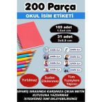 Kt Grup Okul Etiketi Kalem Defter Etiketi Elsa-Anna Frozen Set Özel Isim Yazılabilen Etiket - 200 Adet