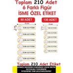Kt Grup Okul Etiketi Kalem Defter Etiketi Özel Isim Yazılabilen Etiket Sevimli Kedi 210 Adet