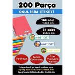Kt Grup Okul Etiketi Kalem Defter Etiketi Özel Isimli Etiket Garfield Tembel Kedi 3 Figür 200 Adet