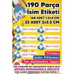 Kt Grup Okul Etiketi Kalem Defter Etiketi Yunus Temalı Özel Isim Yazılabilen Etiket - 190 Adet