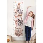 Kt Grup Pastel Hayvanlar Gelişim Tablosu Boy Ölçer Çocuk Odası Duvar Sticker - 40 x 160 cm - Renkli