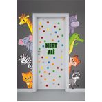 Kt Grup Sevimli Hayvanlar ve 65 Adet Puantiye İsme Özel Çocuk ve Bebek Odası Kapı Dolap Sticker Seti
